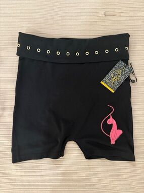 Baby phat Fold-Over Waist Shorts with Pink Cat
